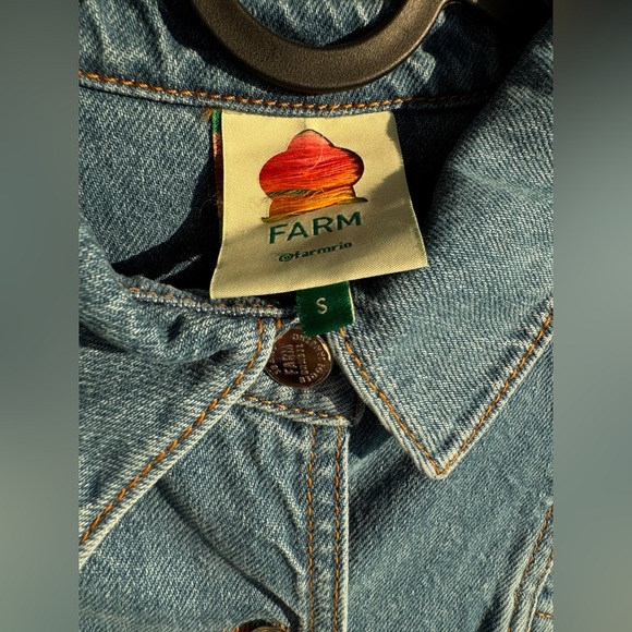 Farm Rio Denim Bomber Mini Jacket - Picture 6 of 8